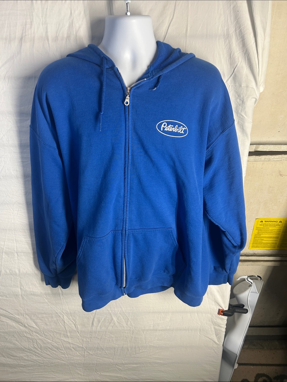 Gildan Blue Full-Zip Hooded Sweatshirt with Peterbilt Logo